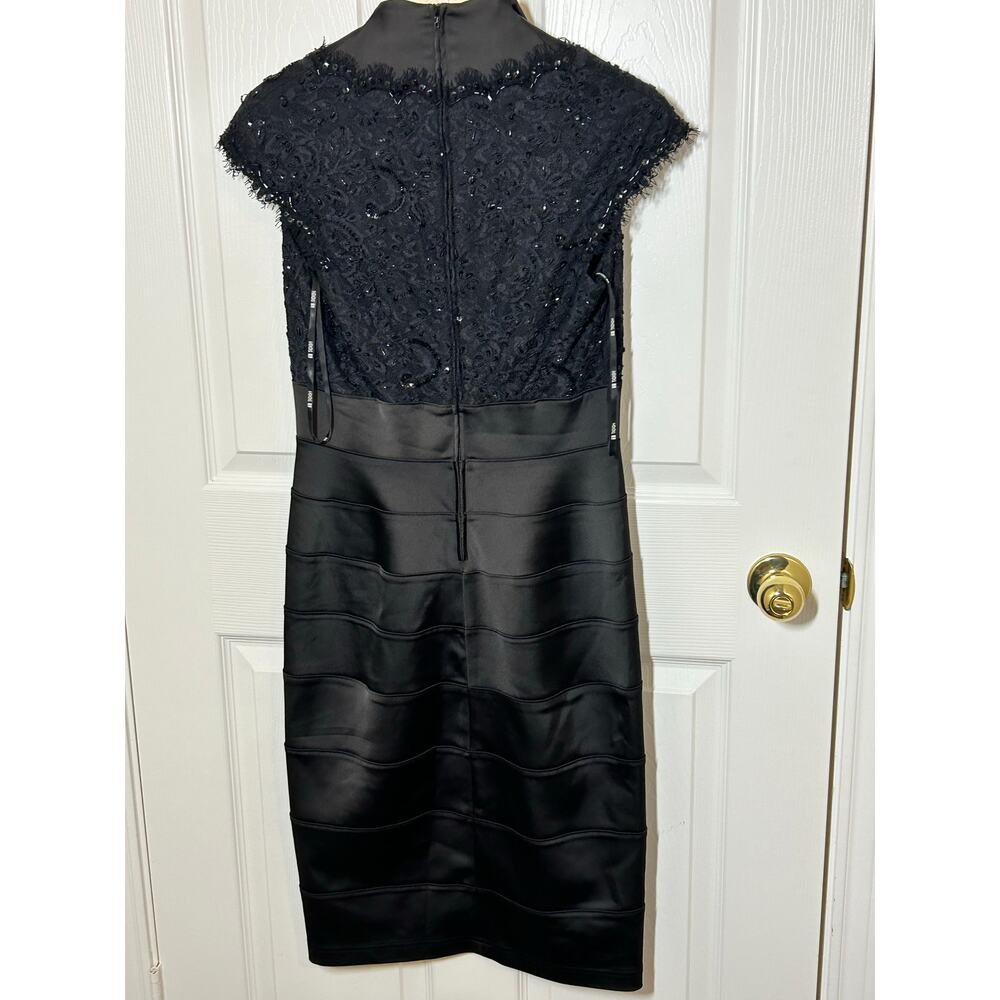 Tadashi Shoji Black Beaded Sheath Dress Size 4 - Picture 6 of 11